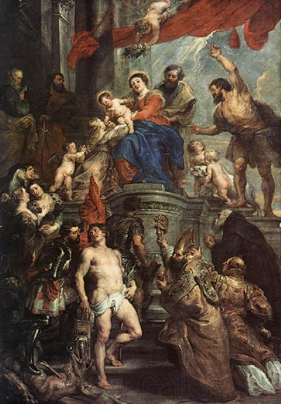 RUBENS, Pieter Pauwel Madonna Enthroned with Child and Saints Spain oil painting art